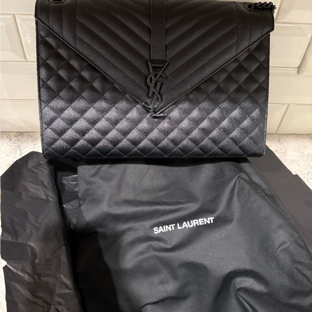 Saint Laurent Black Quilted Shoulder Bag